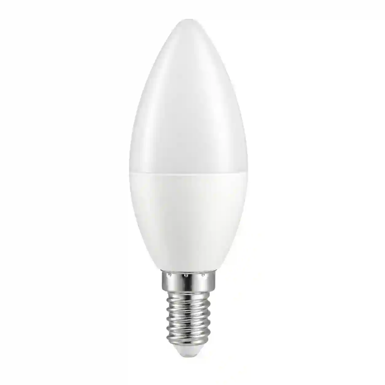 LED žárovka ve tvaru svíčky s matnou baňkou a paticí E14